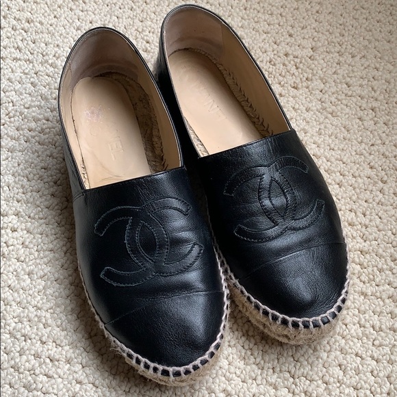 CHANEL Shoes - Authentic CHANEL Lambskin Leather Espadrilles 39